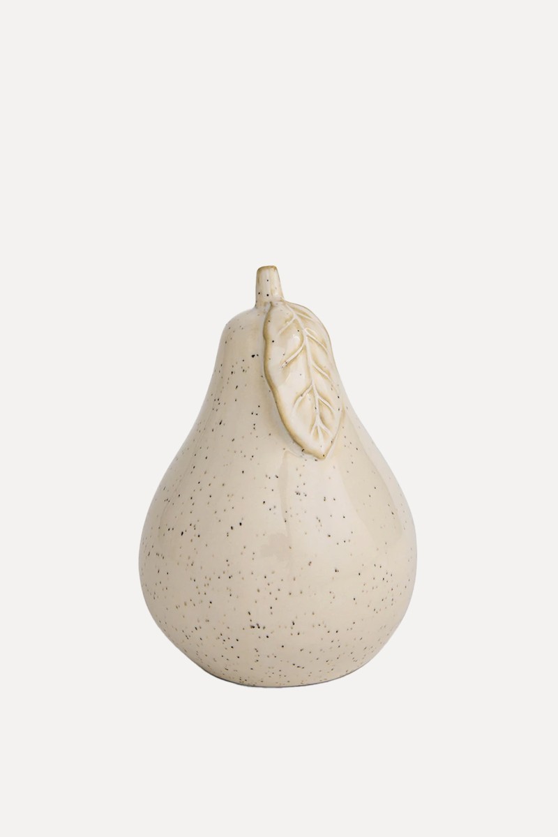 Speckled Pear Ceramic Fruit Ornament
