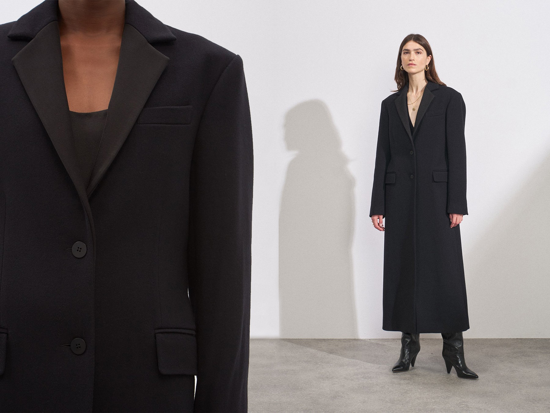 Martingale-Belt Longline Wool Coat, £895