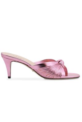 Knot Detail Metallic Sandals from Gucci