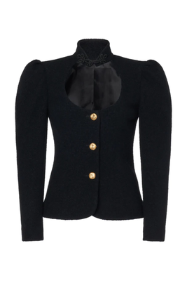 Cord-Trimmed Cutout Wool-Blend Bouclé Jacket from Alessandra Rich