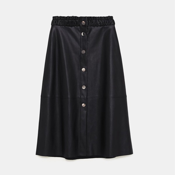 Faux Leather Midi Skirt from Zara