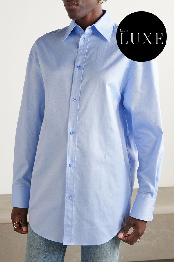 Oversized Cotton Oxford Shirt from SAINT LAURENT