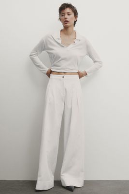High-Waist Wide-Leg Trousers With Double Dart Detail, £89.95 | Massimo Dutti