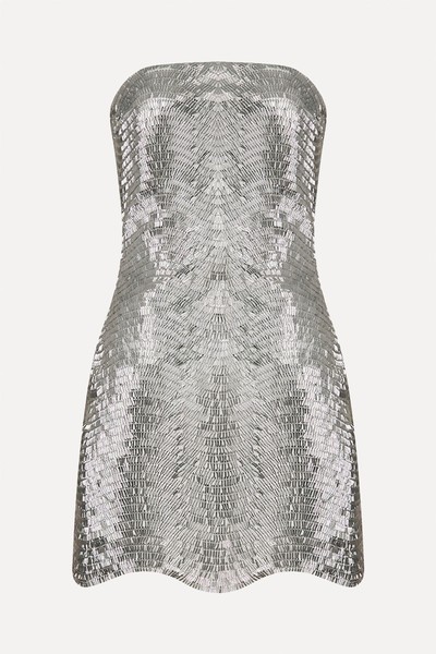 Moss Strapless Sequined Mini Dress