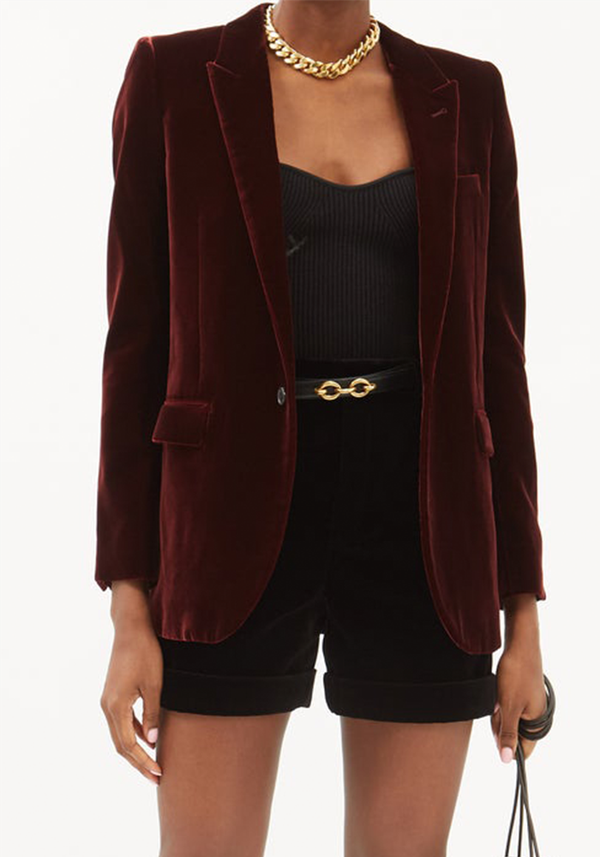 Peak-Lapel Velvet Jacket from Saint Laurent