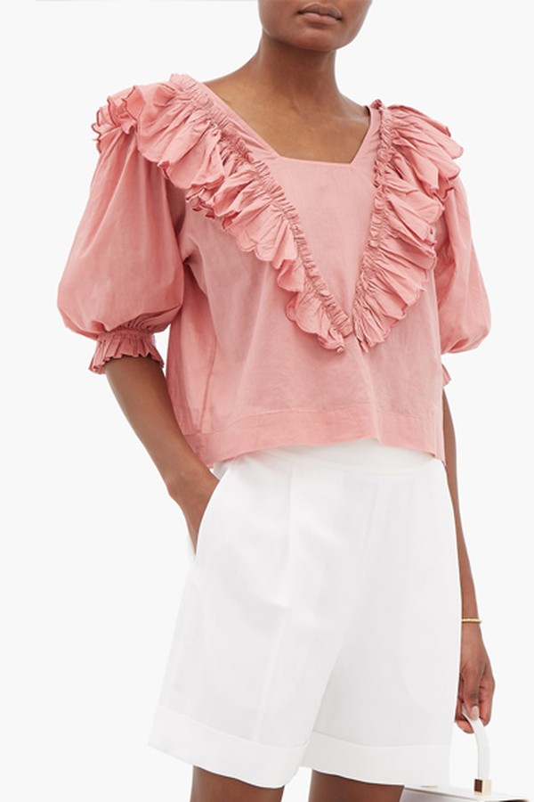 Anita Eayte Ruffled Cotton Blouse from Innika Choo