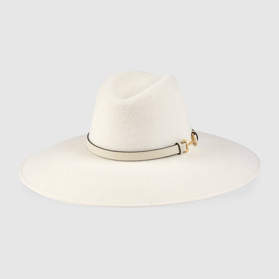 Felt Wide Brim Hat With Horsebit from Gucci