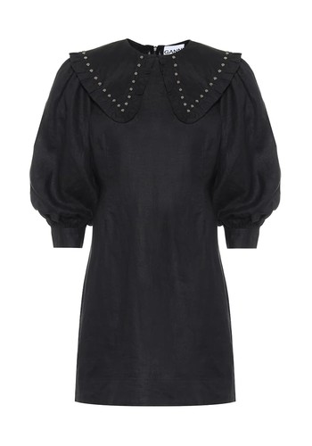 Studded Linen Minidress from Ganni