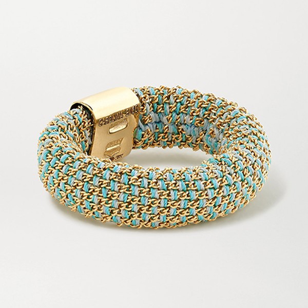 Slide 18 Karat Gold & Silk Ring