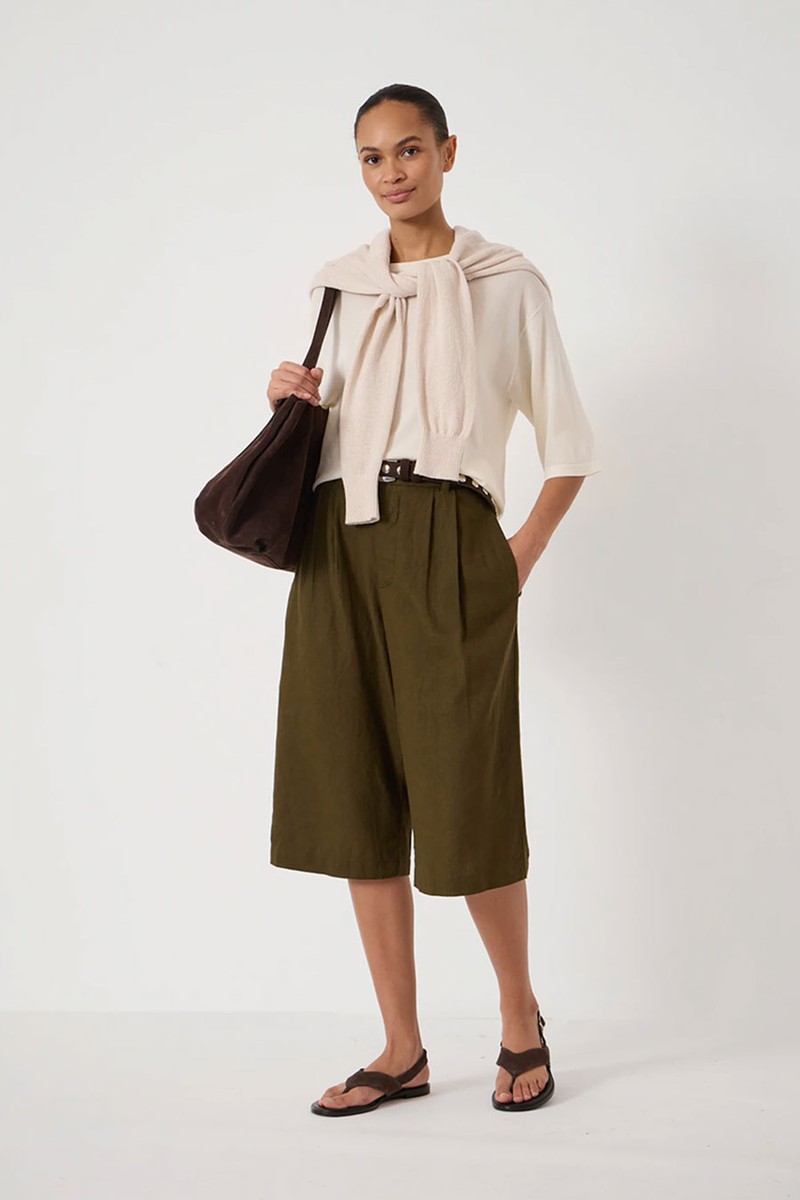 Lya Linen Blend Long Bermuda Shorts from HUSH