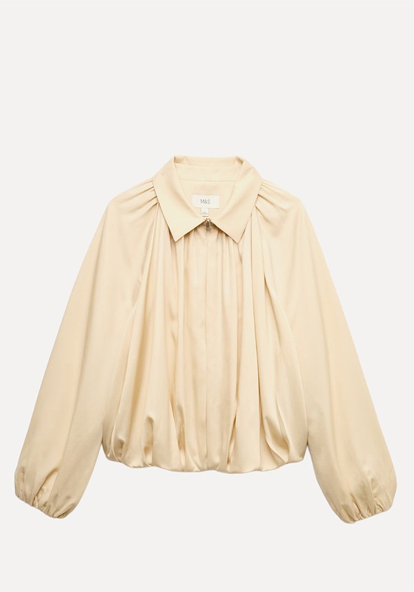 Pure Lycocell Pleated Bomber Jacket