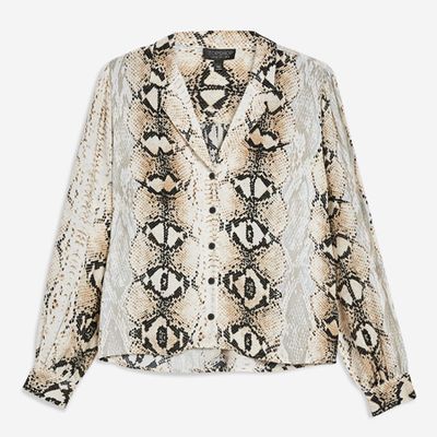 Snake Print Long Sleeve Shirt from Topshop