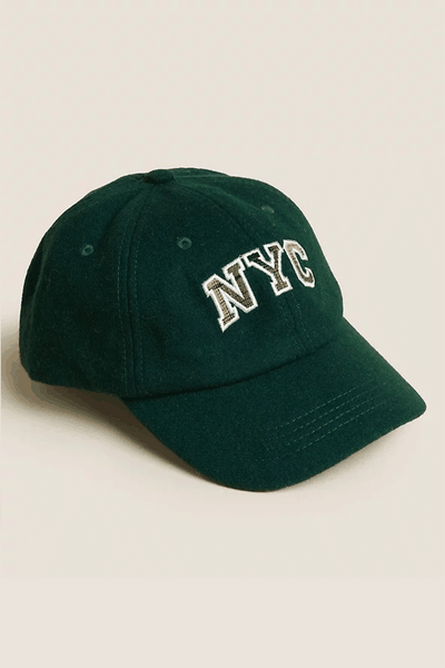 Felt Slogan Baseball Cap from M&S Collection