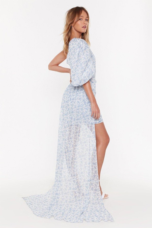 Train Supreme One Shoulder Floral Dress