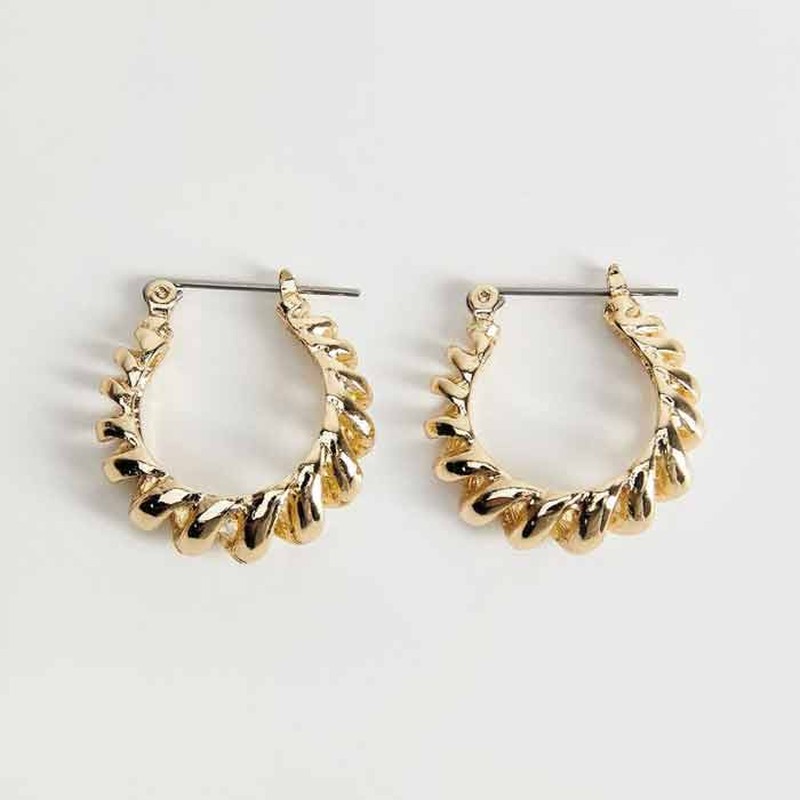 Embossed Hoop Earrings from Mango