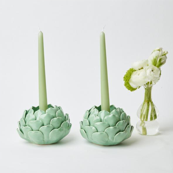Pale Green Artichoke Candle Holder from Mrs Alice