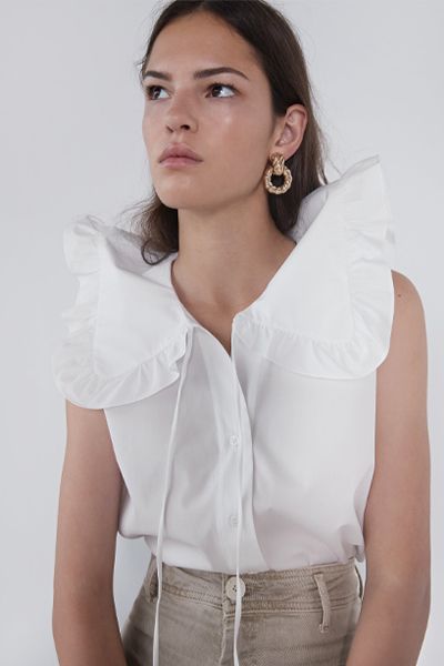 Poplin Blouse With Peter Pan Collar from Zara