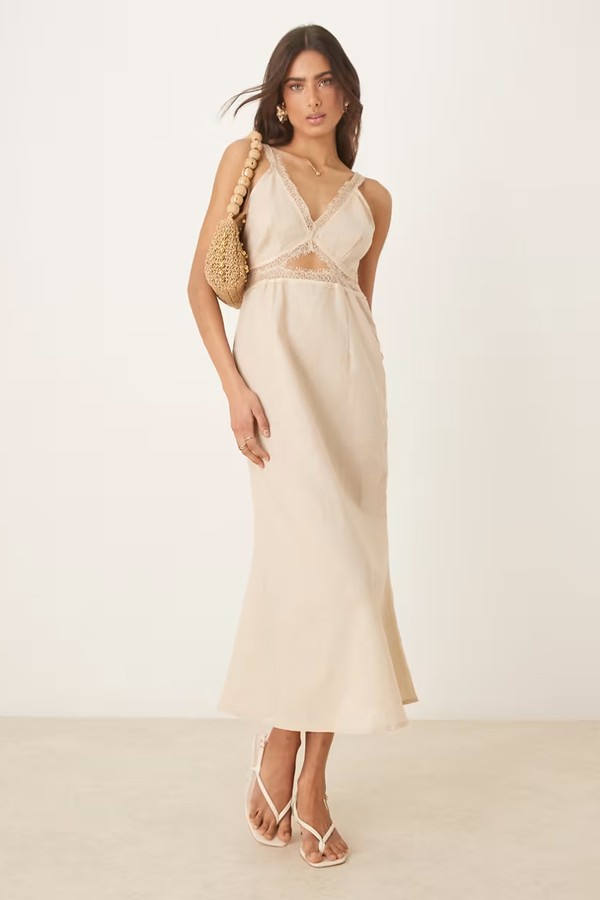 Mimi Linen Cut-Out Midaxi Dress from Never Fully Dressed