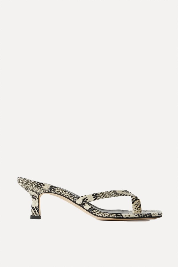 Wilma Snake-Effect Leather Sandals from Aeyde