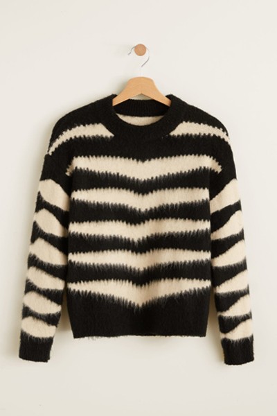 Zebra Textured Sweater from Mango