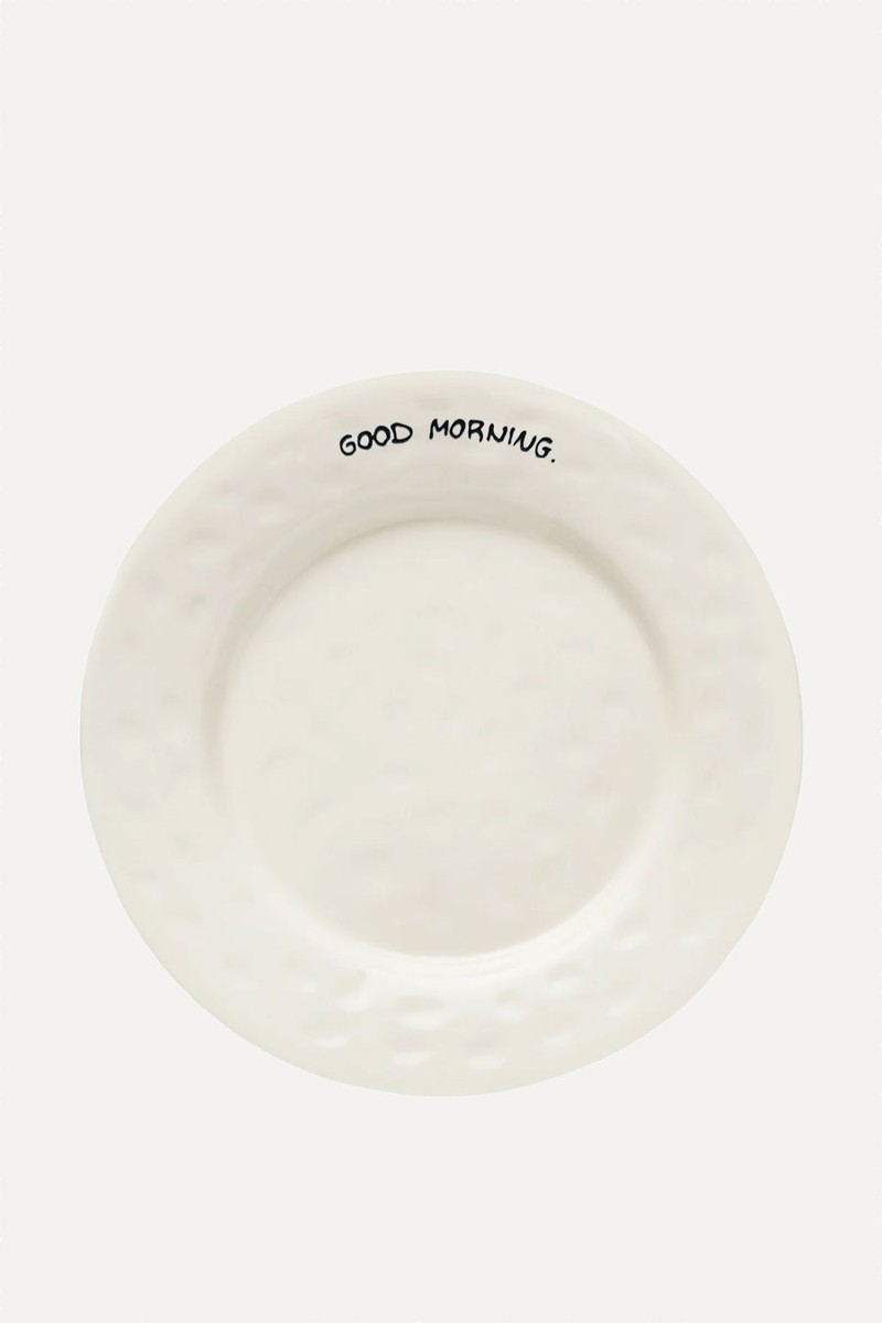 Good Morning Ceramic Breakfast Plate from Anna + Nina