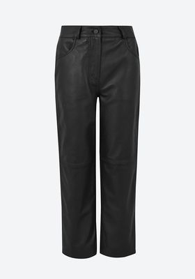 Leather Straight Leg Cropped Trousers from M&S
