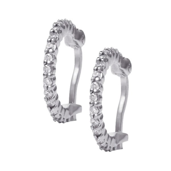  Hoop Earrings With White Stones from Rosie Fortescue Jewellery