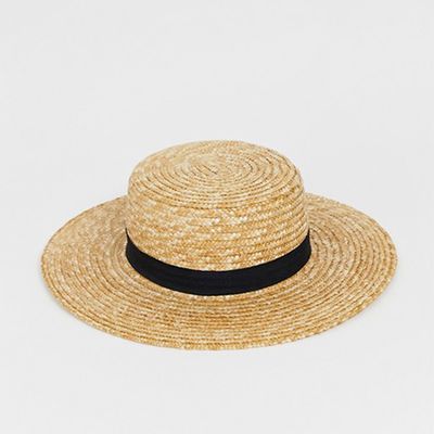 South Beach Straw Boater Hat from ASOS