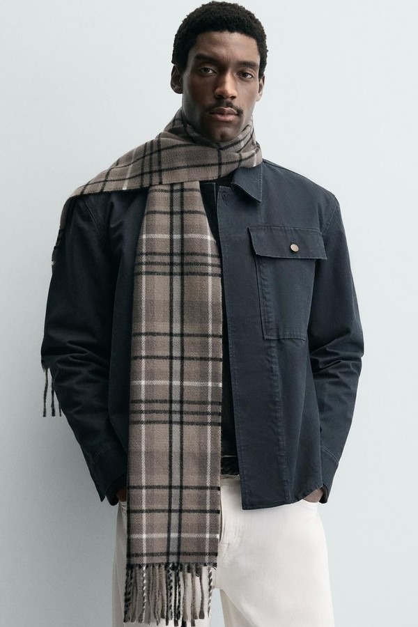 Combined Check Scarf from Zara