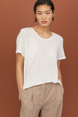 Round-Neck Linen Top from H&M
