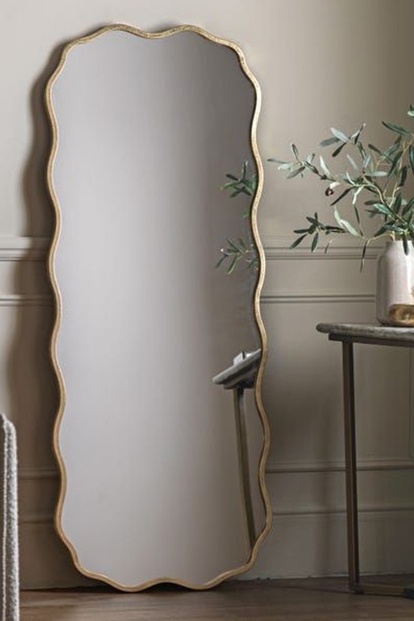 Eula Wavy Rectangle Full Length Leaner Mirror