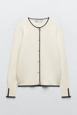 Knit Cardigan With Faux Pearl Buttons from Zara