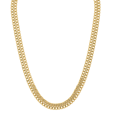Luxe Double Row Square Link Necklace