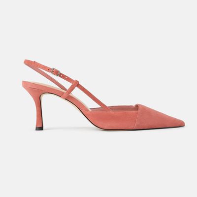 Asymmetric Leather High-Heel Slingback Shoes from Zara