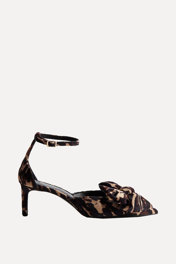 Bow-Detail Velour Court Shoes from H&M