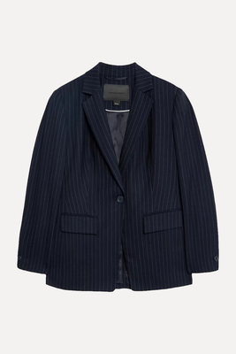 Wool Blend Pinstripe Single Breasted Blazer from Autograph