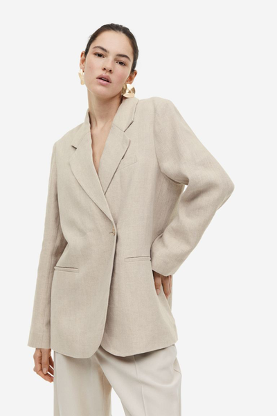 Double Breasted Linen Blazer