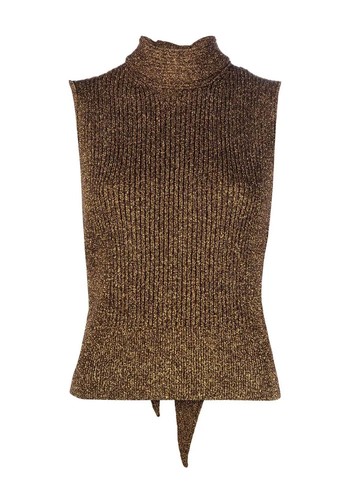 Metallic Roll Neck Vest from Ganni