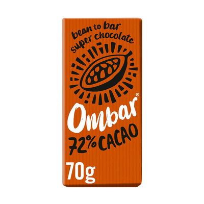 72% Cacao Organic Vegan Fair Trade Dark Chocolate from Ombar