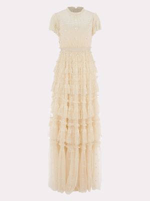 Cream Embellished Maxi Dress