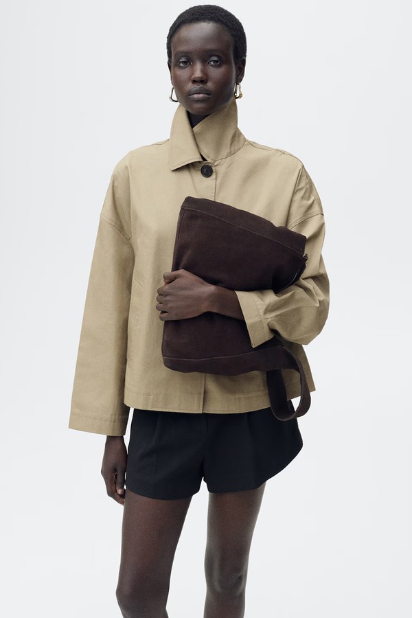 Straight Cotton Jacket With Buttons