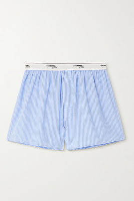 Pinstriped Cotton-Poplin Shorts from Hommegirls