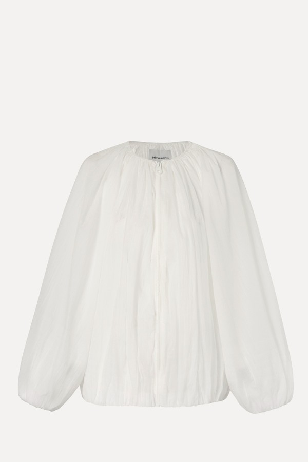 Gathered Semi-Transparent Jacket