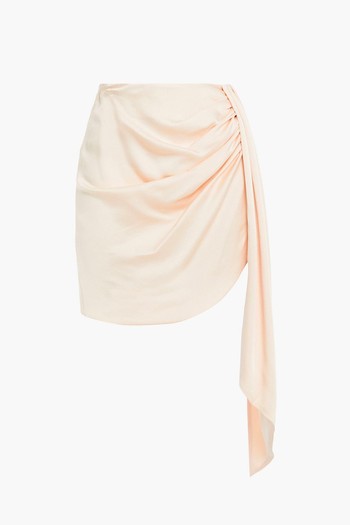 Mae Draped Satin-Crepe Mini Skirt from Simkhai