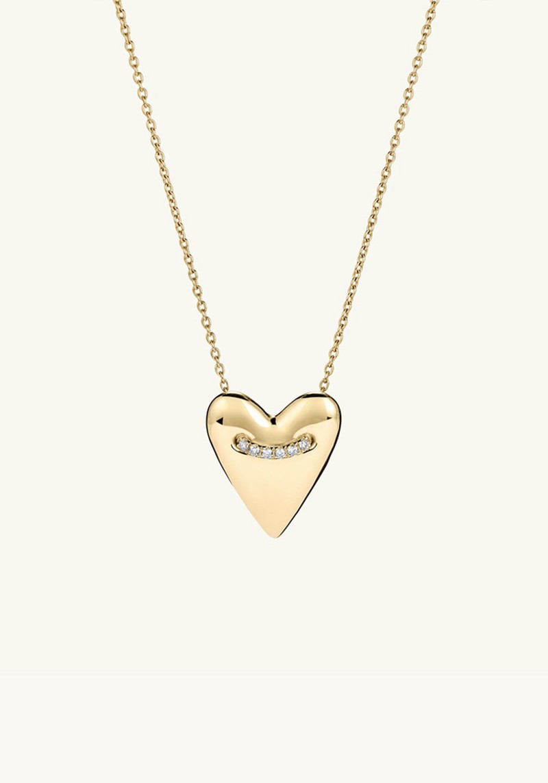 Large Heart Pendant Necklace Pave
