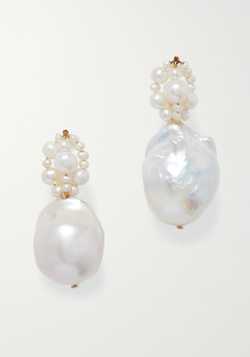 Tra-La-La Gold Vermeil Pearl Earrings from Completedworks