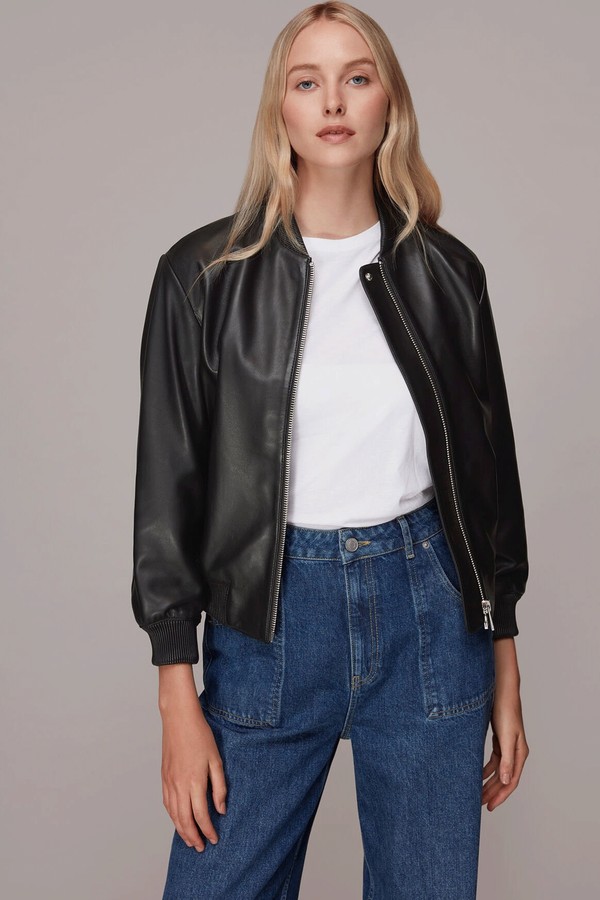 Laura Leather Bomber Jacket