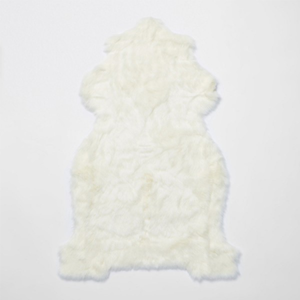 White Faux Fur Rug With Gold Foil Reverse