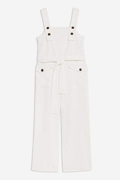 Ivory Pinafore Button Jumpsuit from Topshop