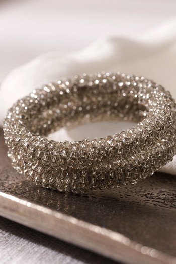 Beaded Stacked Napkin Rings from The White Company